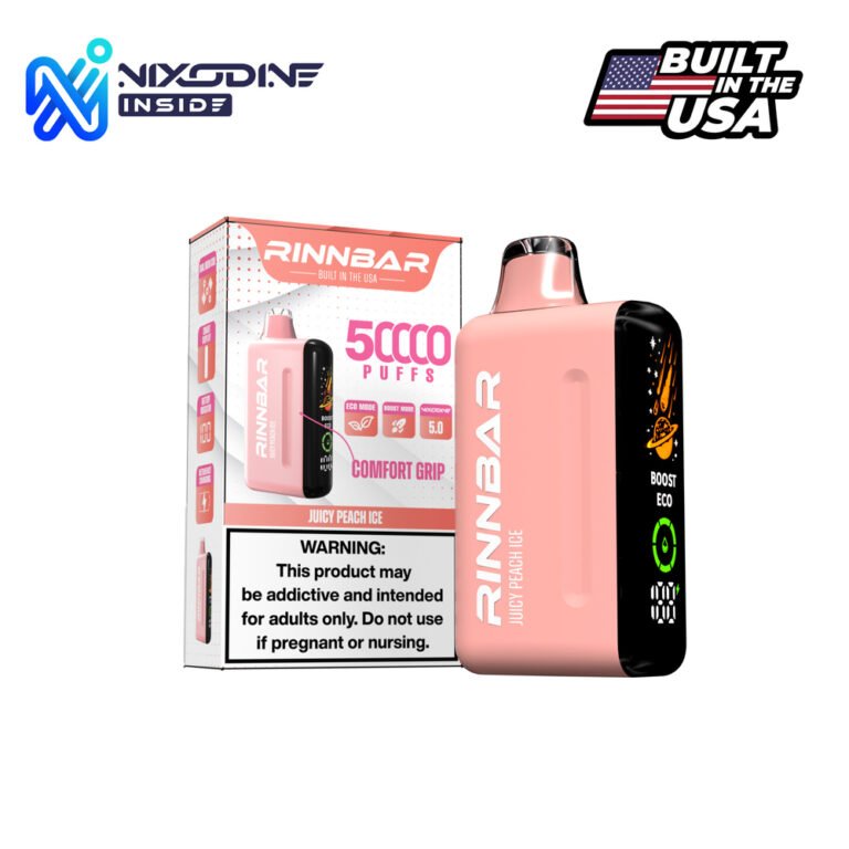 RINNBAR Nixodine Juicy Peach Ice Disposable Vape