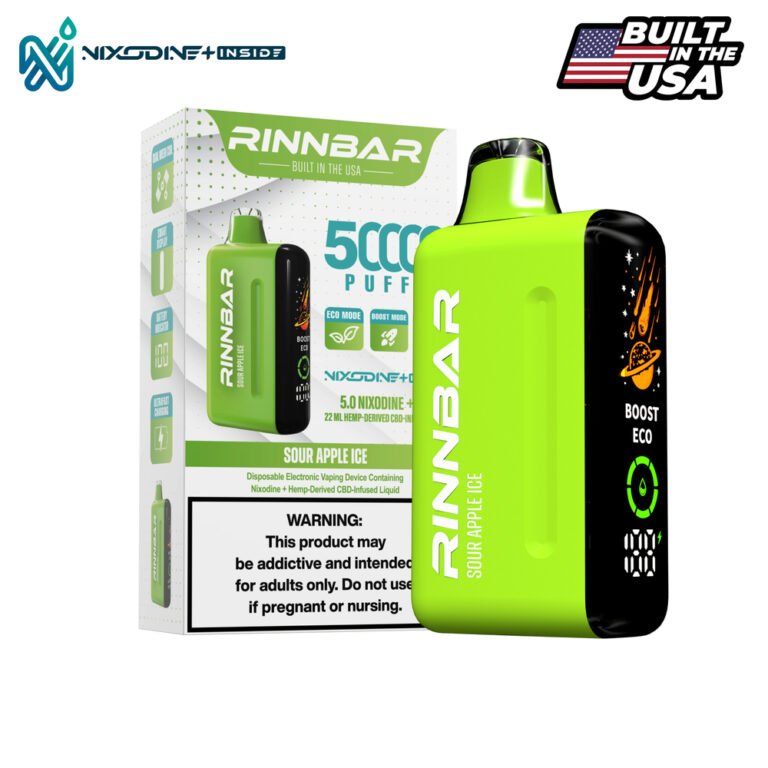 RINNBAR Nixodine + Sour Apple Ice 50000 Puff Disposable