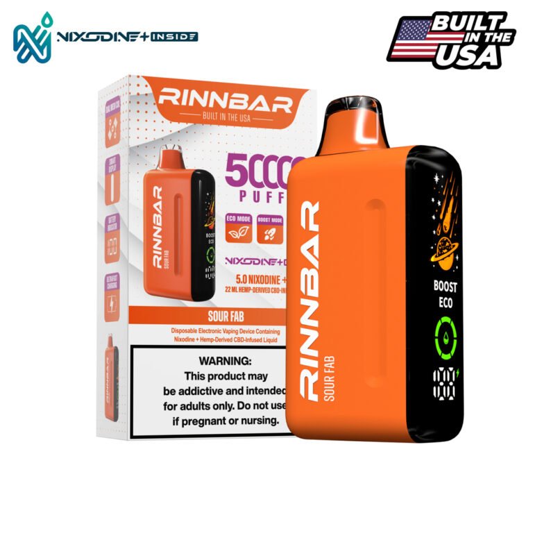 RINNBAR Nixodine + Sour Fab 50000 Puff Disposable