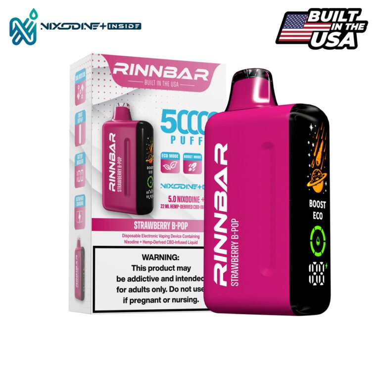 RINNBAR Nixodine + Strawberry B-Pop 50000 Puff Disposable
